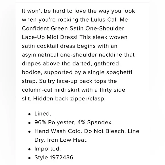 LULU’S ONE SHOULDER LACE UP MIDI DRESS  NWT - Picture 10 of 10